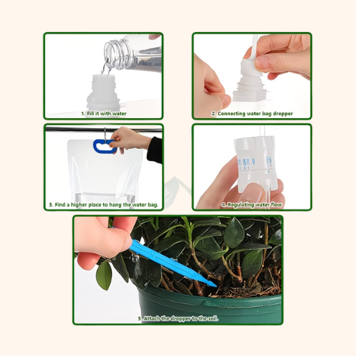 Instructions how to use watering plants while away