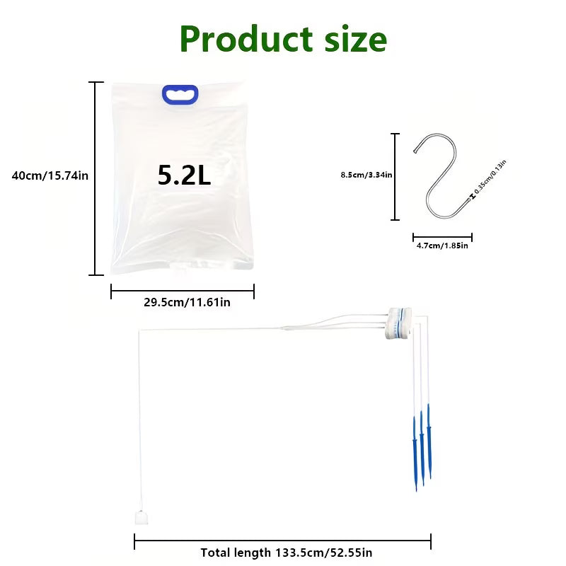 Measurement chart of a 5.2L product with dimensions and details on a white background